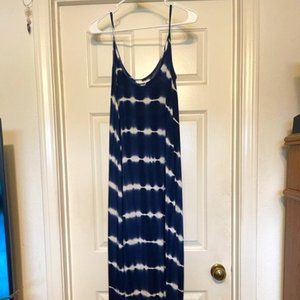 Maxi Blue & White Tye Dye Dress